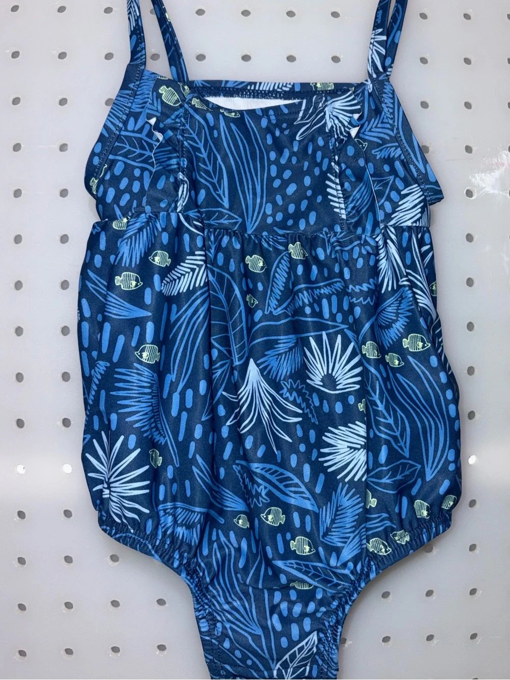 Carter's Navy Blue Tropical Fish Print One-Piece Swimsuit